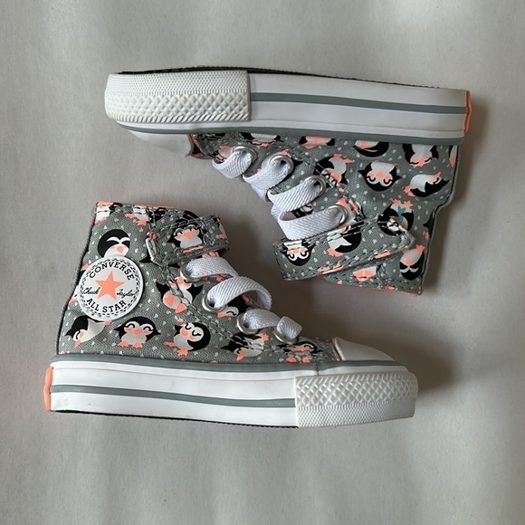 Converse CTAS 1V Penguin Tundra Print High Top Shoe infant size 3 - Picture 9 of 10